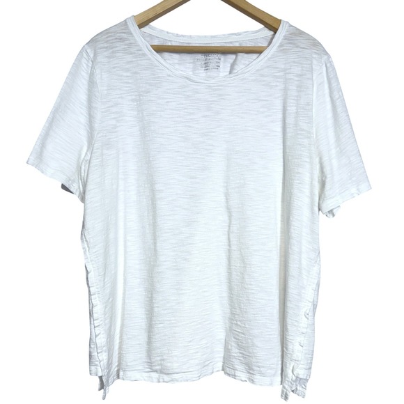 Chicos The Ultimate Tee Womens Shirt US XXL White Scoop Neck Top Short Sleeve - Picture 2 of 9